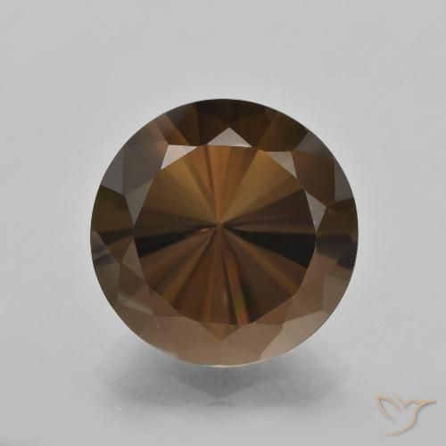10.65ct 자연스러운 초콜릿 브라운 스모키 쿼츠, 둥근, VVS