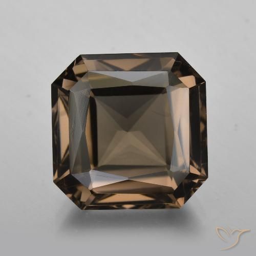 9.83ct 자연스러운 초콜릿 브라운 스모키 쿼츠, 에메랄드 컷, VVS-VS