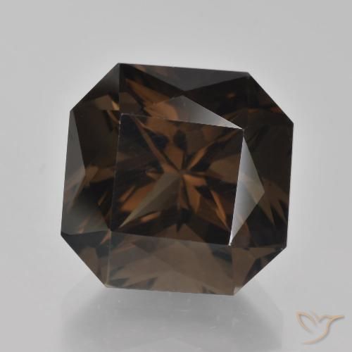 9.24ct 자연스러운 엄버 브라운 스모키 쿼츠, 에메랄드 컷, VVS