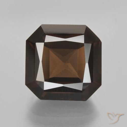 9.17ct 자연스러운 갈색 스모키 쿼츠, 에메랄드 컷, VVS-VS