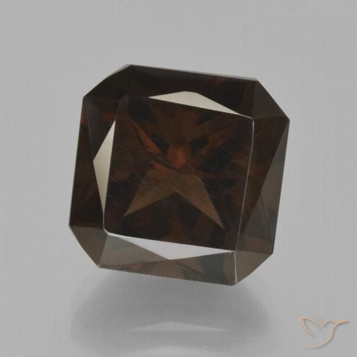8.80ct 자연스러운 미디엄 브라운 스모키 쿼츠, 에메랄드 컷, VS