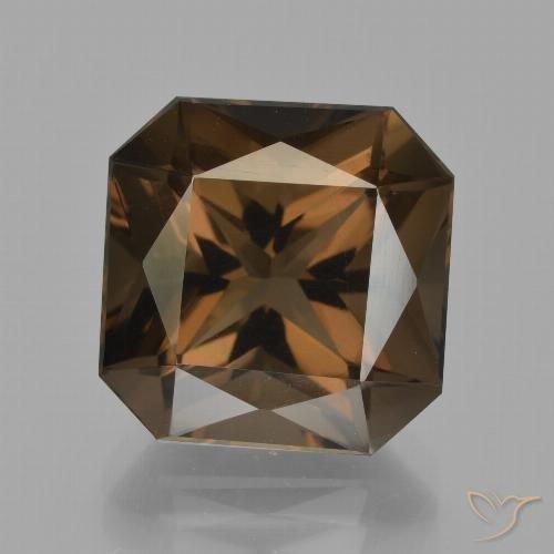 10.48ct 자연스러운 갈색 스모키 쿼츠, 에메랄드 컷, VVS-VS