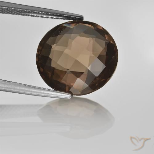 8.12ct 자연스러운 엄버 브라운 스모키 쿼츠, 둥근, VVS