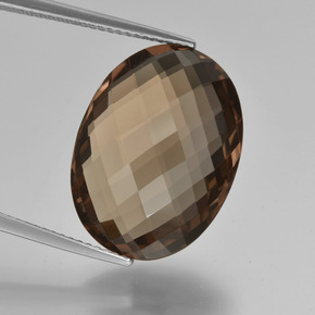 13.23캐럿 천연 초콜릿 브라운 스모키 쿼츠, 타원형 컷, VVS