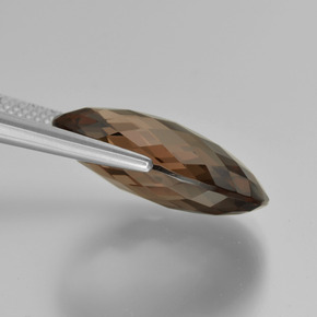 13.23캐럿 천연 초콜릿 브라운 스모키 쿼츠, 타원형 컷, VVS
