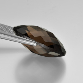 16.26캐럿 천연 어두운 갈색 스모키 쿼츠, 타원형 컷, VVS-VS