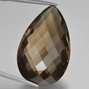 50.44캐럿 천연 브라운 스모키 쿼츠, 배 모양, 34.8×22 mm, VVS