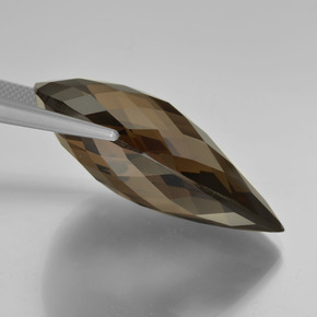 50.44캐럿 천연 브라운 스모키 쿼츠, 배 모양, 34.8×22 mm, VVS