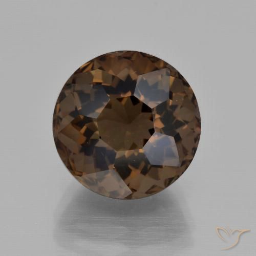 6.10ct 자연스러운 엄버 브라운 스모키 쿼츠, 둥근, VS