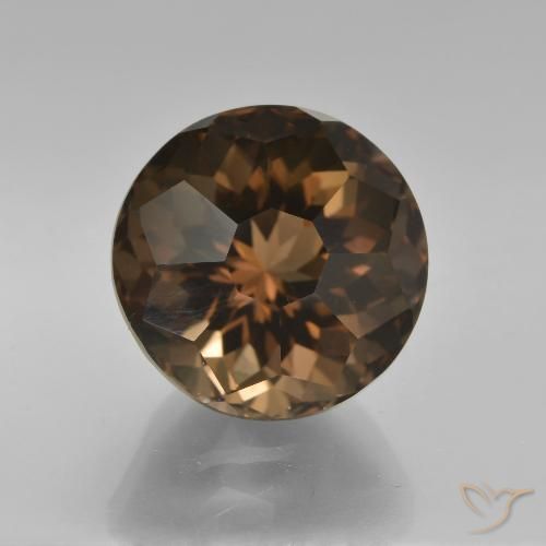 7.66ct 자연스러운 초콜릿 브라운 스모키 쿼츠, 둥근, VVS