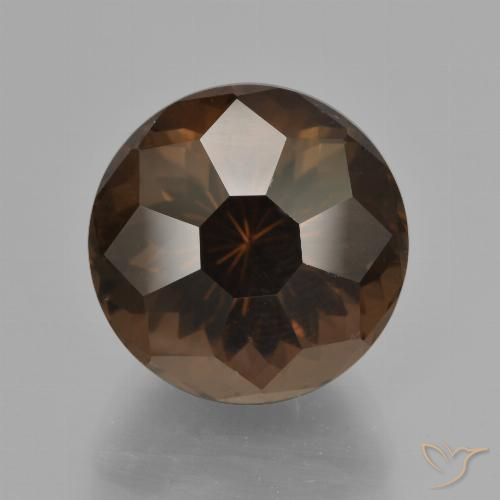10.25ct 자연스러운 엄버 브라운 스모키 쿼츠, 둥근, VVS-VS