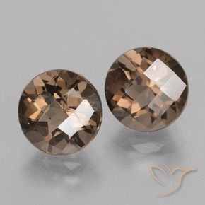 3.91캐럿 천연 미디엄 브라운 스모키 쿼츠 보석, 라운드 컷, 8.17 mm, VVS-VS