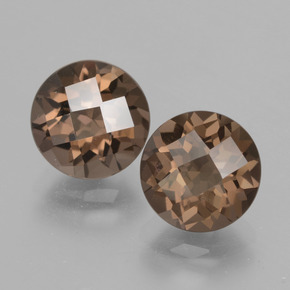 3.76캐럿 천연 미디엄 브라운 스모키 쿼츠 보석, 라운드 컷, VS