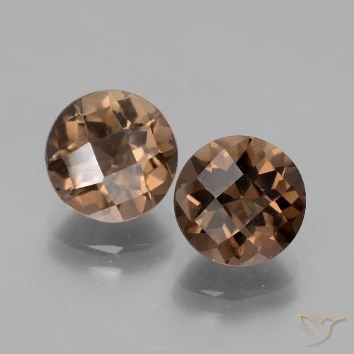 3.88캐럿 천연 히코리 브라운 스모키 쿼츠 보석, 라운드 컷, VS