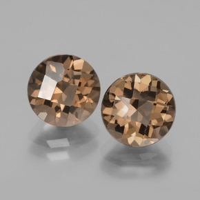 3.71캐럿 천연 브라운 스모키 쿼츠 보석, 라운드 컷, 7.95 mm, VS
