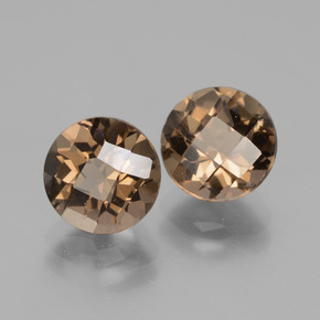 3.71캐럿 천연 브라운 스모키 쿼츠 보석, 라운드 컷, 7.95 mm, VS