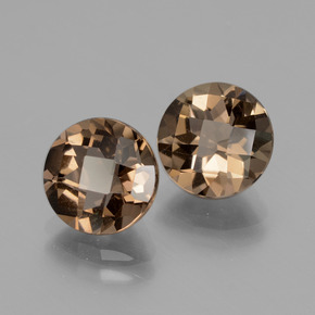 3.82캐럿 천연 초콜릿 브라운 스모키 쿼츠 보석, 라운드 컷, VS