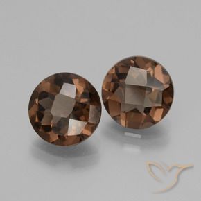 3.49캐럿 천연 미디엄 브라운 스모키 쿼츠 보석, 라운드 컷, 8.06 mm, VS