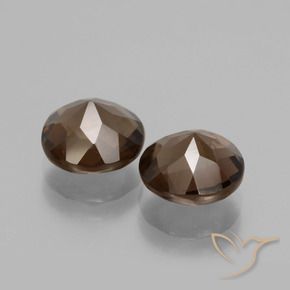 3.49캐럿 천연 미디엄 브라운 스모키 쿼츠 보석, 라운드 컷, 8.06 mm, VS