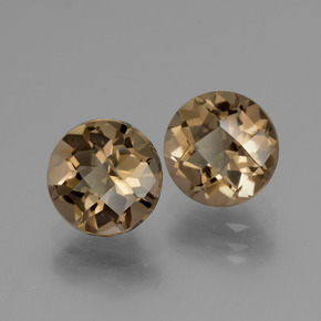 3.76캐럿 천연 미디엄 다크 브라운 스모키 쿼츠 보석, 라운드 컷, VS