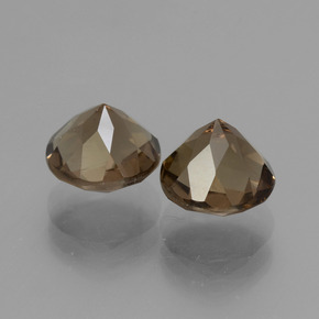 4.14캐럿 천연 웜 브라운 스모키 쿼츠 보석, 라운드 컷, 7.96 mm, VVS-VS