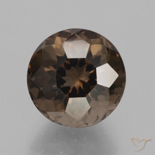 5.57ct 자연스러운 엄버 브라운 스모키 쿼츠, 둥근, VVS