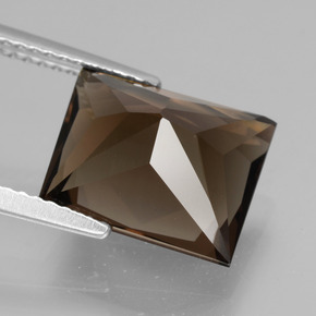 5.12캐럿 천연 브라운 스모키 쿼츠, 바게트, 11.4×9.3 mm, VVS