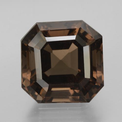 8.90캐럿 천연 엄버 브라운 스모키 쿼츠, 에메랄드 컷, 11.9×11.9 mm, VS
