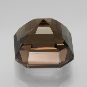8.90캐럿 천연 엄버 브라운 스모키 쿼츠, 에메랄드 컷, 11.9×11.9 mm, VS