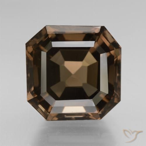 7.94ct 자연스러운 어두운 갈색 스모키 쿼츠, 에메랄드 컷, VVS
