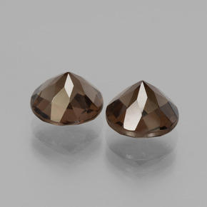 3.76캐럿 천연 히코리 브라운 스모키 쿼츠 보석, 라운드 컷, 8.06 mm, VS