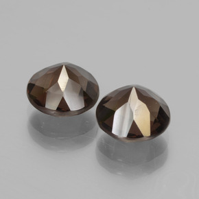 3.60캐럿 천연 미디엄 브라운 스모키 쿼츠 보석, 라운드 컷, 8.07 mm, VVS-VS