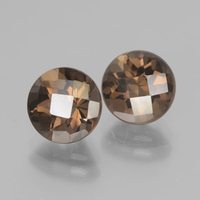 4.01캐럿 천연 갈색 스모키 쿼츠 보석, 라운드 컷, VVS-VS