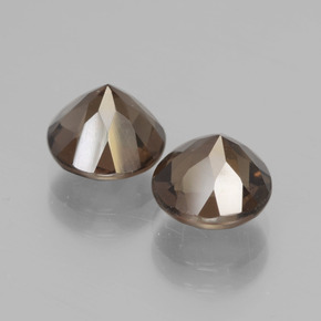 4.01캐럿 천연 갈색 스모키 쿼츠 보석, 라운드 컷, VVS-VS