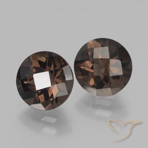 3.71캐럿 천연 히코리 브라운 스모키 쿼츠 보석, 라운드 컷, 8.06 mm, VVS-VS