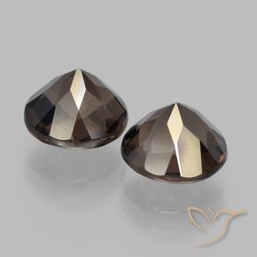3.71캐럿 천연 히코리 브라운 스모키 쿼츠 보석, 라운드 컷, 8.06 mm, VVS-VS