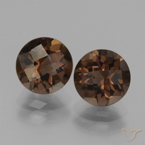 3.66캐럿 천연 히코리 브라운 스모키 쿼츠 보석, 라운드 컷, VVS-VS