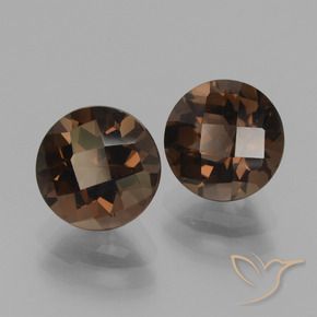 3.66캐럿 천연 히코리 브라운 스모키 쿼츠 보석, 라운드 컷, VVS-VS