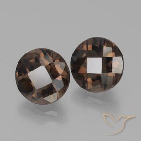 3.70캐럿 천연 미디엄 브라운 스모키 쿼츠 보석, 라운드 컷, 8.09 mm, VVS