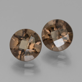 3.59캐럿 천연 갈색 스모키 쿼츠 보석, 라운드 컷, VVS-VS