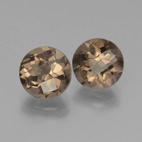 3.52캐럿 천연 라이트 모카 스모키 쿼츠 보석, 라운드 컷, 7.88 mm, VS