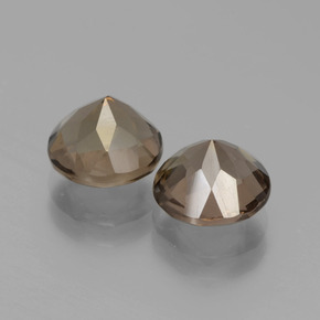 3.52캐럿 천연 라이트 모카 스모키 쿼츠 보석, 라운드 컷, 7.88 mm, VS