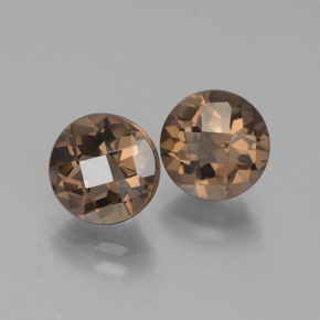 3.79캐럿 천연 진저브라운 스모키 쿼츠 보석, 라운드 컷, VS