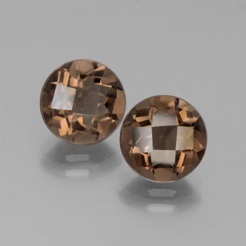 3.59캐럿 천연 미디엄 브라운 스모키 쿼츠 보석, 라운드 컷, 8.08 mm, VS