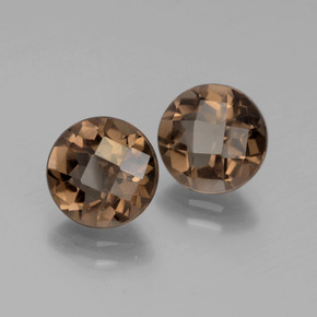 3.59캐럿 천연 미디엄 브라운 스모키 쿼츠 보석, 라운드 컷, 8.08 mm, VS