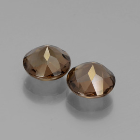 3.59캐럿 천연 미디엄 브라운 스모키 쿼츠 보석, 라운드 컷, 8.08 mm, VS