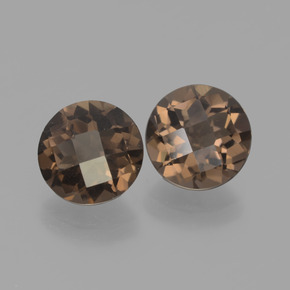 3.65캐럿 천연 웜 브라운 스모키 쿼츠 보석, 라운드 컷, 7.98 mm, VS