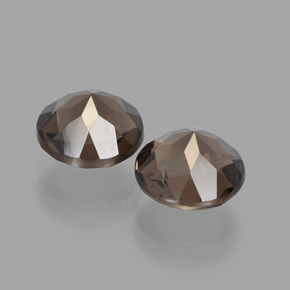 3.65캐럿 천연 웜 브라운 스모키 쿼츠 보석, 라운드 컷, 7.98 mm, VS
