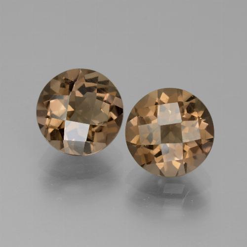 3.67캐럿 천연 미디엄 다크 브라운 스모키 쿼츠 보석, 라운드 컷, 8.06 mm, VS