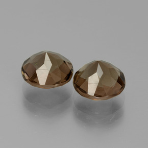 3.67캐럿 천연 미디엄 다크 브라운 스모키 쿼츠 보석, 라운드 컷, 8.06 mm, VS